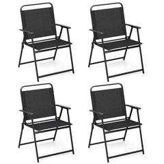 Set of 2/4/6 Outdoor Folding Chairs with Breathable Seat