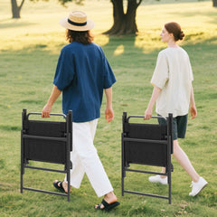 Set of 2/4/6 Outdoor Folding Chairs with Breathable Seat