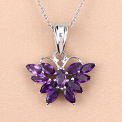 1.65 Carat Genuine Amethyst .925 Sterling Silver Pendant