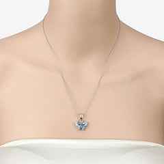 1.76 Carat Genuine Swiss Blue Topaz .925 Sterling Silver Pendant