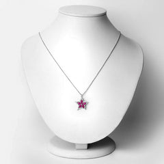 1.37 Carat Genuine Ruby and White Zircon .925 Sterling Silver Pendant