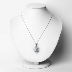 1.89 Carat Genuine Aquamarine and White Topaz .925 Sterling Silver Pendant