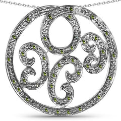 0.22 Carat Genuine Green Diamond .925 Sterling Silver Pendant