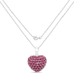 8.58 Carat Genuine Ruby .925 Sterling Silver Pendant