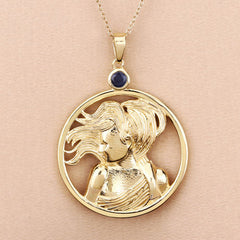 0.27 Carat Genuine Blue Sapphire .925 Sterling Silver Pendant