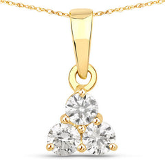 0.33 Carat Genuine Lab Grown Diamond 14K Yellow Gold Pendant