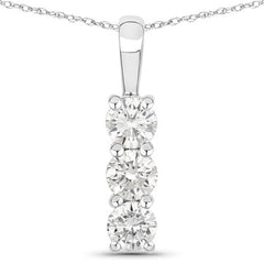 0.75 Carat Genuine Lab Grown Diamond 14K White Gold Pendant