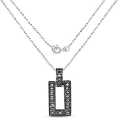 0.36 Carat Genuine Green Diamond .925 Sterling Silver Pendant