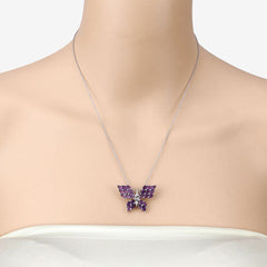 3.90 Carat Genuine Amethyst .925 Sterling Silver Pendant