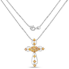2.24 Carat Genuine Yellow Sapphire .925 Sterling Silver Pendant