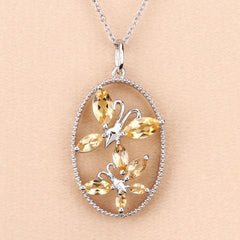 2.30 Carat Genuine Citrine .925 Sterling Silver Pendant