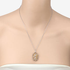 2.30 Carat Genuine Citrine .925 Sterling Silver Pendant