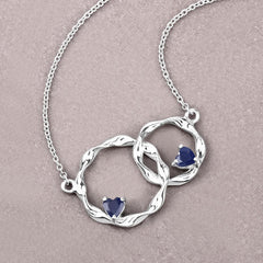 0.70 Carat Genuine Blue Sapphire .925 Sterling Silver Pendant