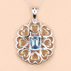 2.60 Carat Genuine Blue Topaz .925 Sterling Silver Pendant
