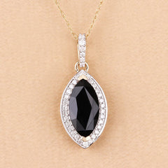 2.27 Carat Genuine Blue Sapphire and White Diamond 10K Yellow Gold Pendant