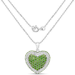 4.62 Carat Genuine Chrome Diopside .925 Sterling Silver Pendant