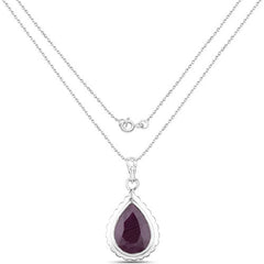 14.10 Carat Genuine Ruby .925 Sterling Silver Pendant