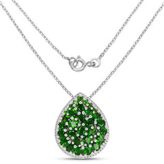 4.65 Carat Genuine Chrome Diopside .925 Sterling Silver Pendant