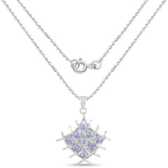 0.90 Carat Genuine Tanzanite .925 Sterling Silver Pendant