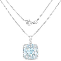 10.05 Carat Genuine Blue Topaz .925 Sterling Silver Pendant