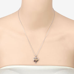 0.55 Carat Genuine Garnet and Black Spinel .925 Sterling Silver Pendant