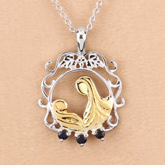 0.12 Carat Genuine Blue Sapphire .925 Sterling Silver Pendant