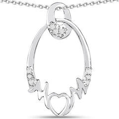 0.14 Carat Genuine White Diamond .925 Sterling Silver Pendant
