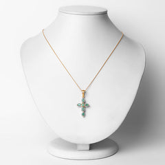 18K Yellow Gold Plated 0.84 Carat Genuine Emerald .925 Sterling Silver Pendant