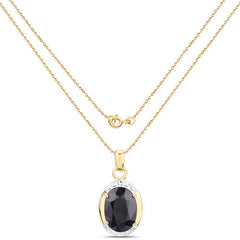 7.50 Carat Genuine Black Sapphire .925 Sterling Silver Pendant