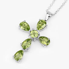 2.24 Carat Genuine Peridot .925 Sterling Silver Pendant