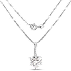 4.46 Carat Genuine White Cubic Zirconia .925 Sterling Silver Pendant