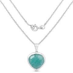 9.79 Carat Genuine Amazonite & Tanzanite .925 Sterling Silver Pendant