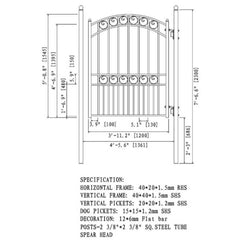 5FT Heavy-Duty Paris Powder-Coated Galvanized Steel Pedestrian Gate (SAK14563)