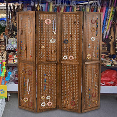 Pegboard Display with 360° Metal Hinges and Solid Wood Frame