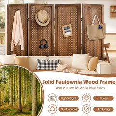 Pegboard Display with 360° Metal Hinges and Solid Wood Frame