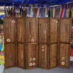 Pegboard Display with 360° Metal Hinges and Solid Wood Frame