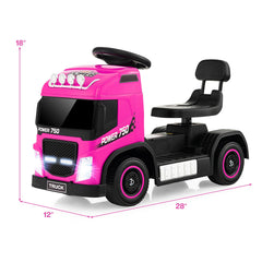 6V Kids Electric Ride-on Truck with Height Adjustable Seat-Pink
