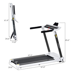 Rovix Portable Compact Home Cardio Fitness Treadmill With 3.5HP Electric Motor & Bluetooth Speakers (SAK32416)