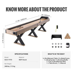 Premium 2-In-1 Shuffleboard Game Table Set With Bowling Combo (SAK81698)