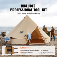 Premium 4-Season Camping Canvas Bell Yurt Tent With Stove Jack (SAK47589)