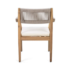 Alora Premium 5-Piece Outdoor Acacia Wood Patio Furniture Set With Braided Dining Chairs, Cushions, And Dining Table (SAK26754)