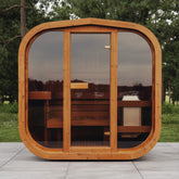 Premium 6-Person Outdoor Scandinavian ThermoWood Cube Sauna Kit With LED Lighting (SAK89146)