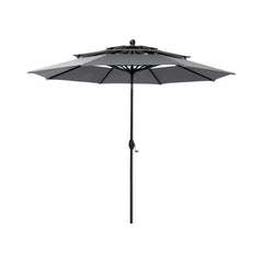 Alora Premium 6-Piece Bar Patio Furniture Set With Umbrella, Swivel Chairs, And Cushions (SAK90375)
