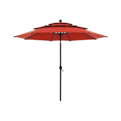 Alora Premium 6-Piece Bar Patio Furniture Set With Umbrella, Swivel Chairs, And Cushions (SAK90375)