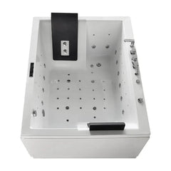 Alora 71-Inch Premium Modern Acrylic Soaking Bathtub With Bubble Jets And LED Lighting (SAK26415)