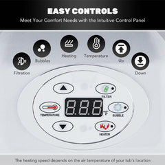 Premium Blow Up 6 Person Sauna Pool Hot Tub With 130 Jets, 7FT (SAK63510)
