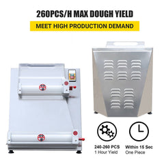 Premium Electric Commercial Pizza Dough Roller Pastry Sheeter Press Machine, 16-Inch (SAK83627)