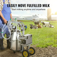 Premium Electric Cow Goat Milking Machine With Milk Bucket, 25L (SAK83260)