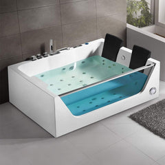 Alora 71-Inch Premium Freestanding Rectangular Hydromassage Soaking Spa Bathtub (SAK28534)