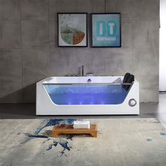 Alora 71-Inch Premium Freestanding Rectangular Hydromassage Soaking Spa Bathtub (SAK28534)